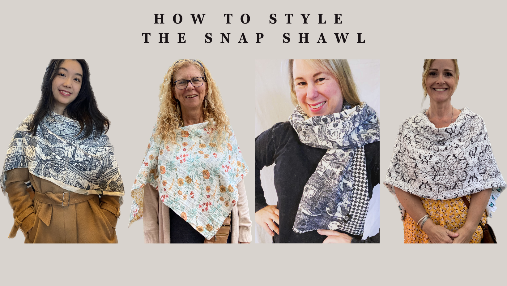 Load video: a tutorial on how to wear the snap shawl