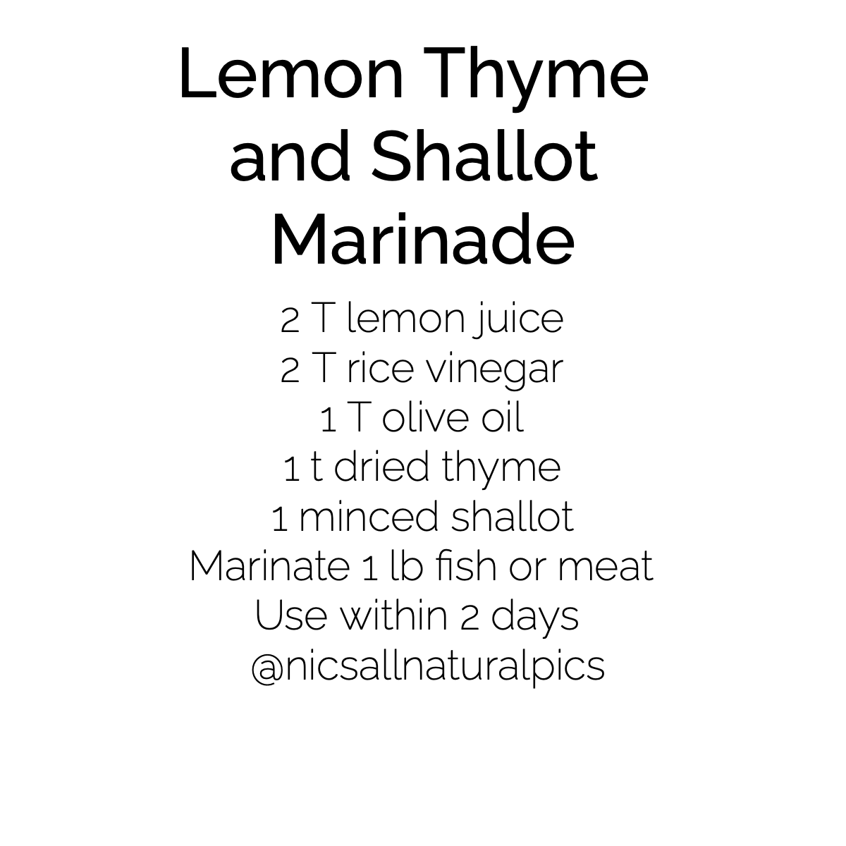 Lemon Thyme and Shallot Marinade