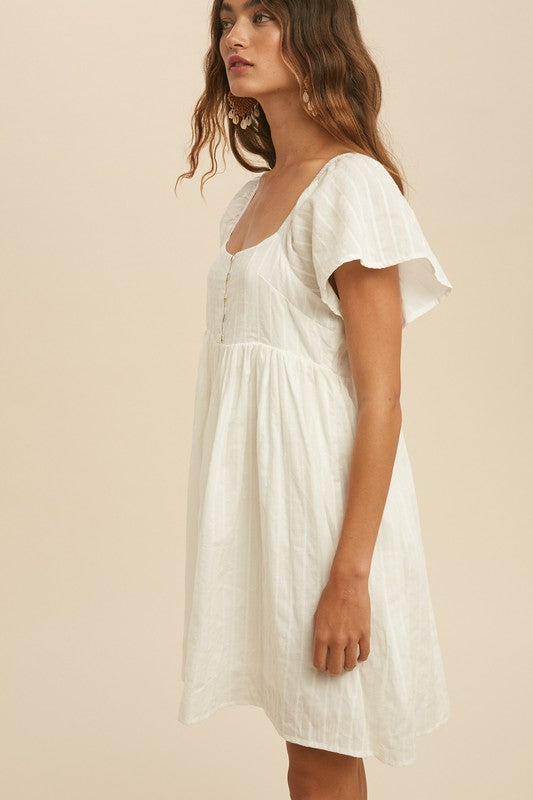 CRISP WHITE Babydoll Dress