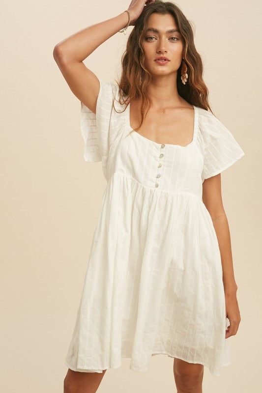 CRISP WHITE Babydoll Dress