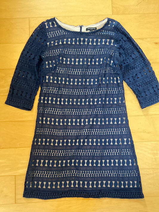 SWEET SHIFT Sharagano Navy Blue Dress Size 10