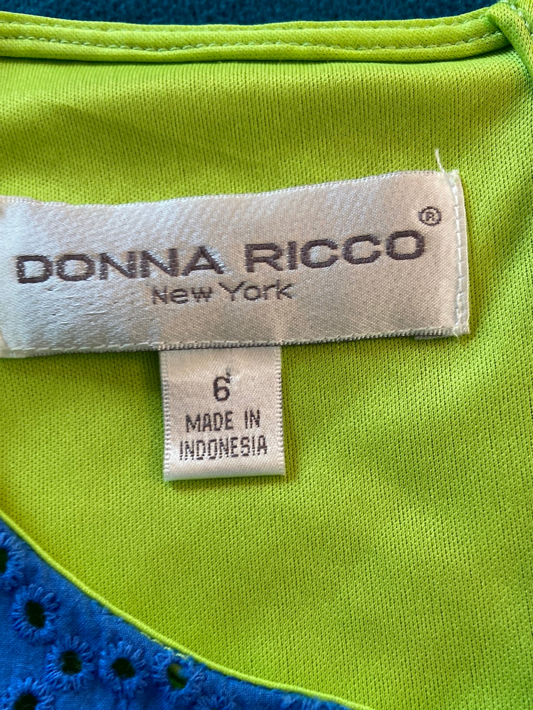 BLUE EYELET Donna Ricco Size 6